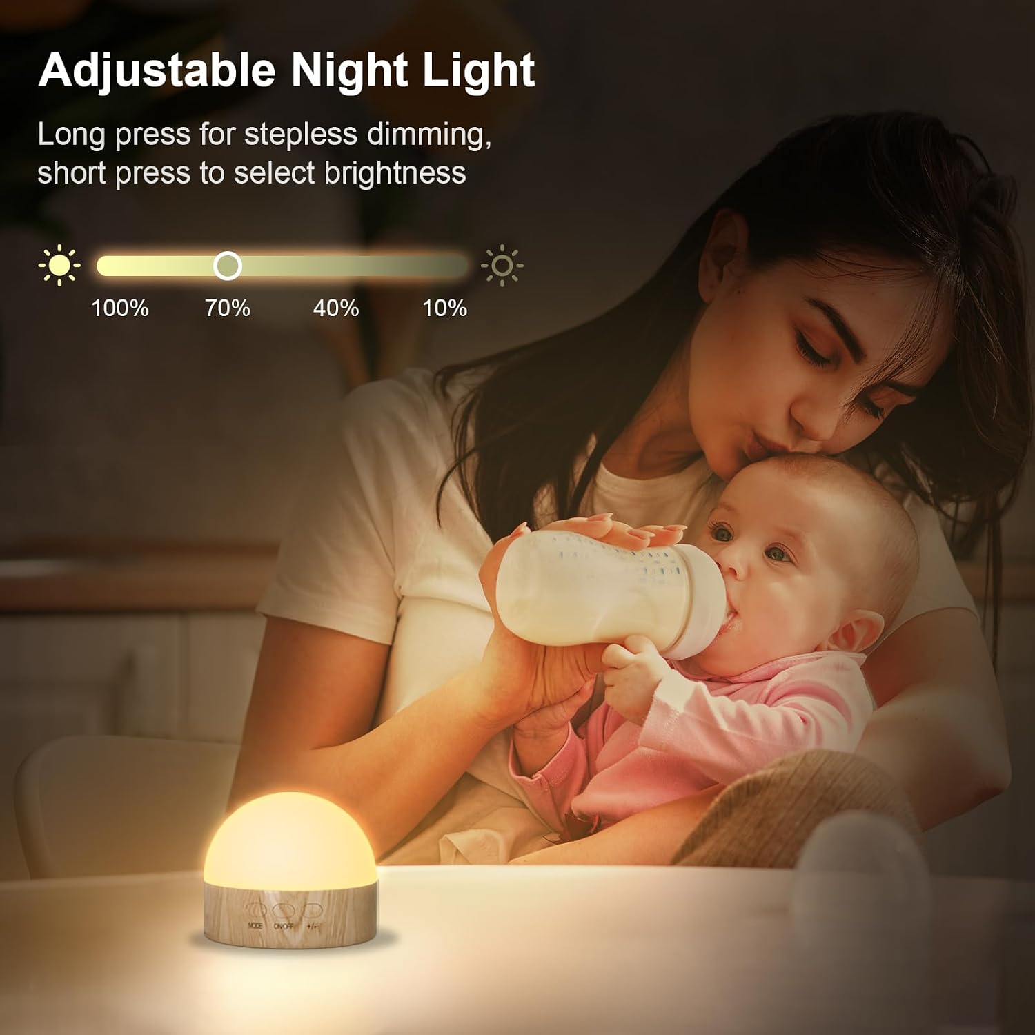 Kintion Portable Night Light, Rechargeable Dimmable 8 Color Lighting (2pcs)