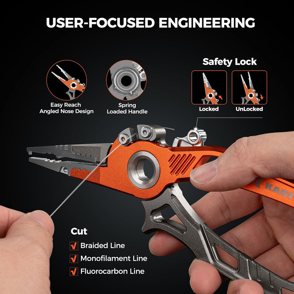 KastKing AlumaStream 7.5" Aluminum Fishing Pliers & Rig Tool Combo