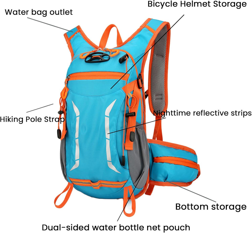 12L Hydration Backpack for Men Women,Lightweight Hydration Pack with 2L Water Bladder, Water Backpack for Cycling,Hiking,Rave,Biking and Running Outdoor Activities