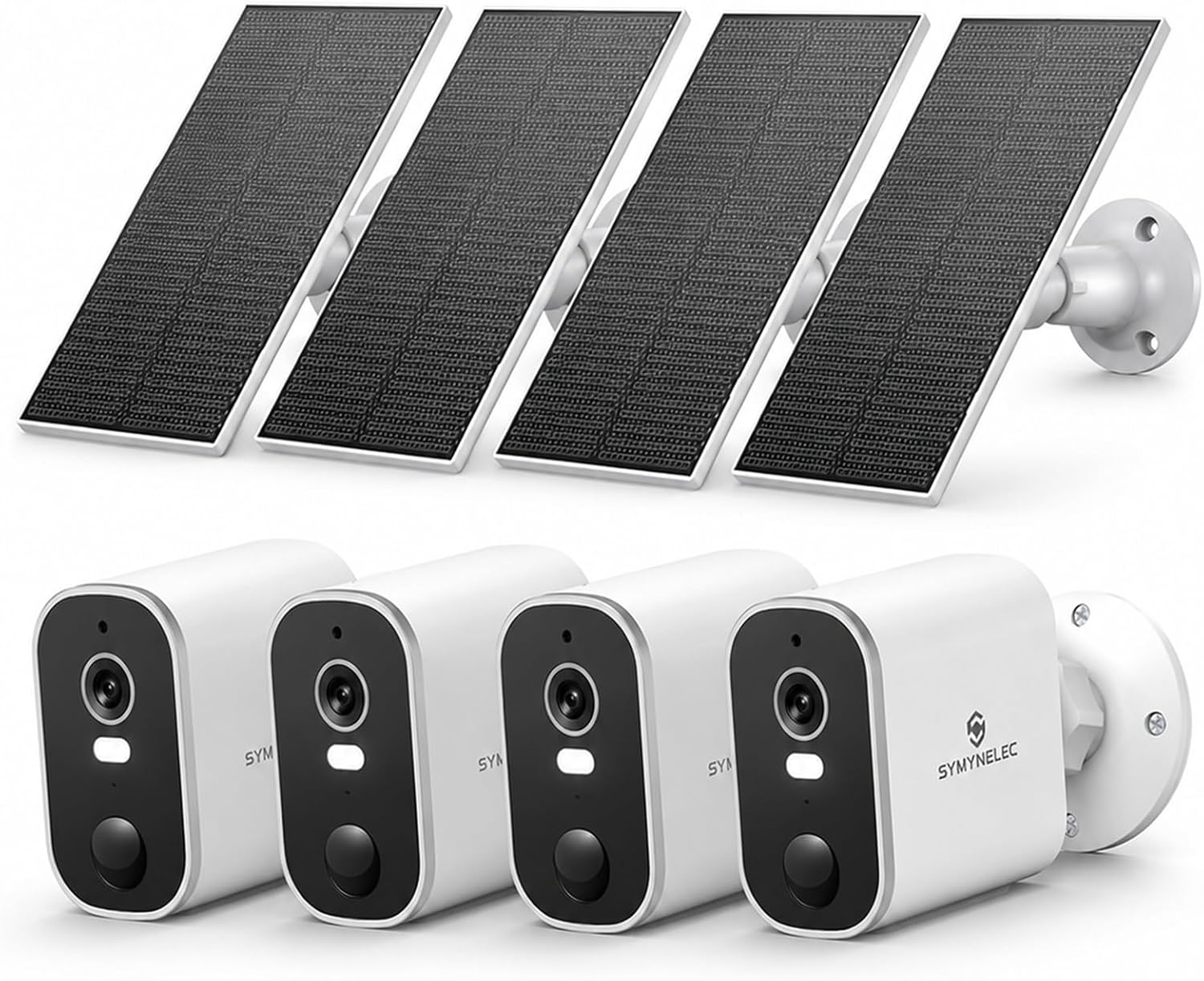 SYMYNELEC 2K Solar Security Cameras Wireless Outdoor, 2-Pack