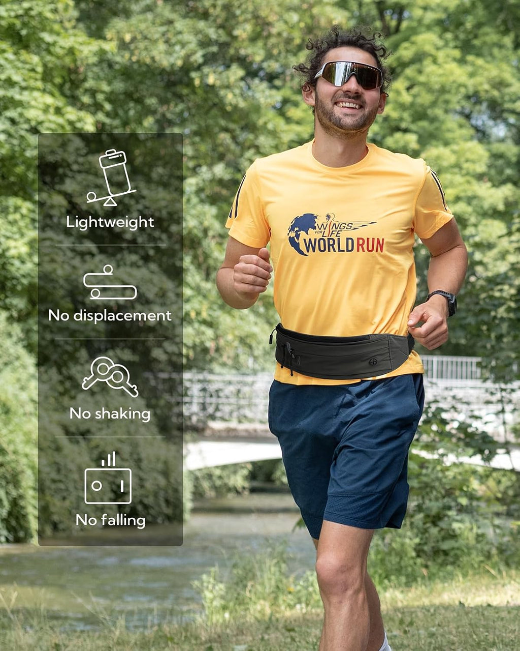 WATERFLY Running Belt Fanny Pack:Phone Holder Belt for Men Women