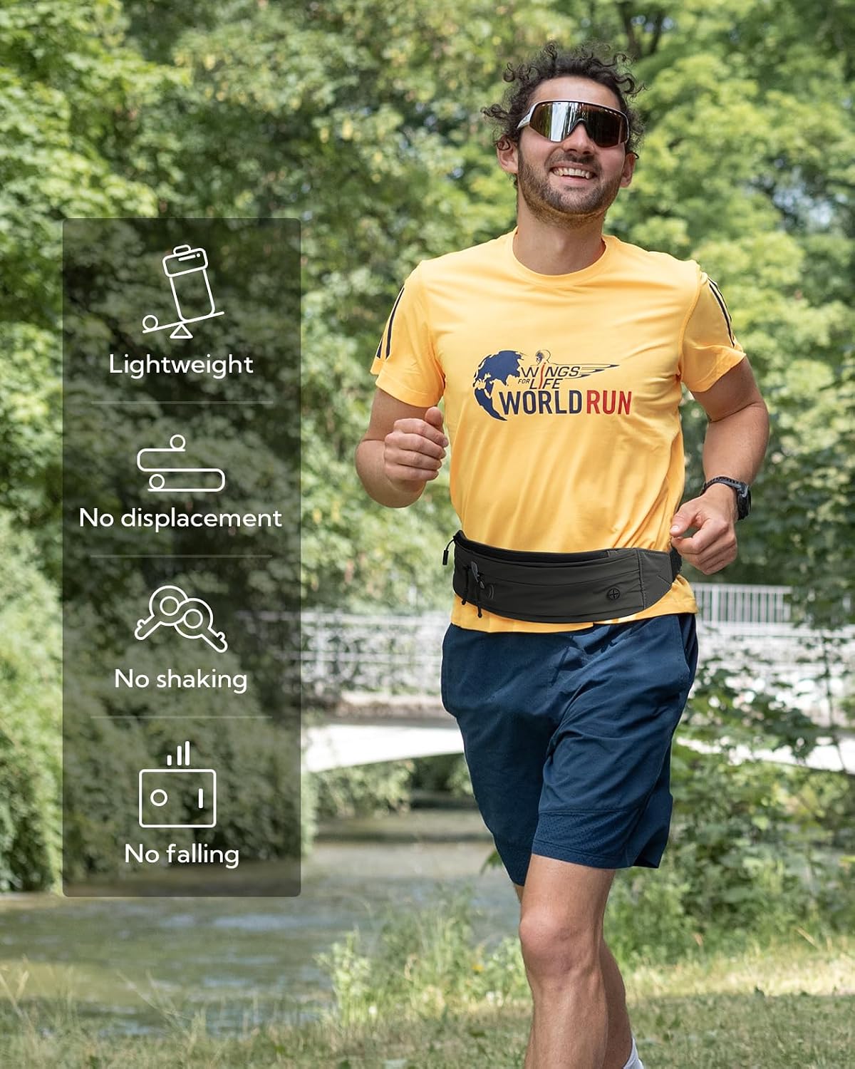 WATERFLY Running Belt Fanny Pack:Phone Holder Belt for Men Women