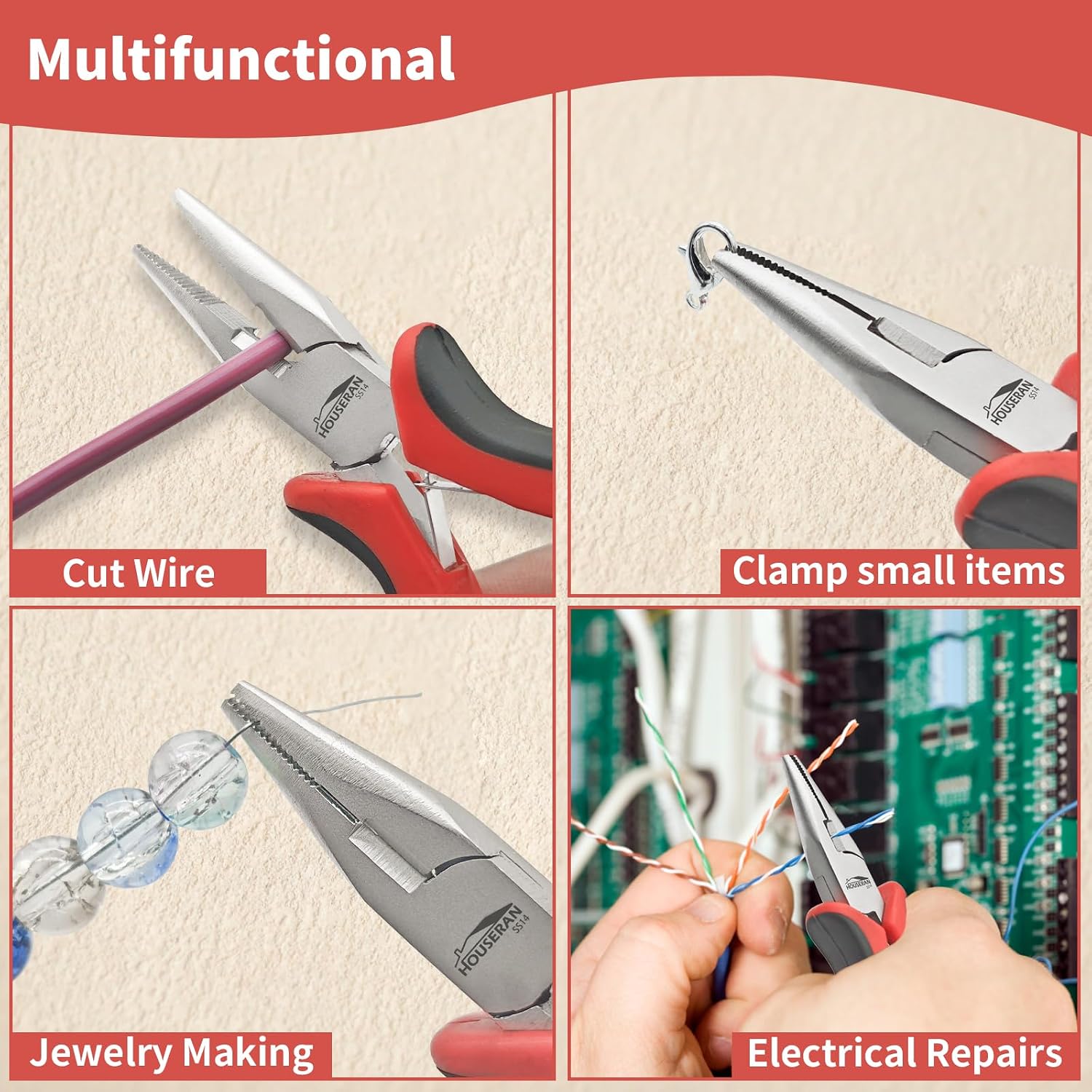 5-Pack 5" Small Needle Nose Pliers,Mini Jewelry Pliers with Cutter