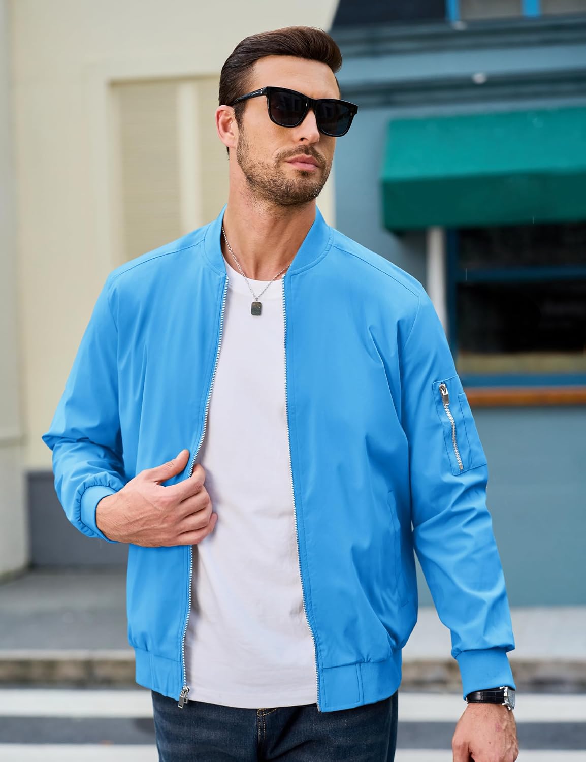 MAGCOMSEN Men's Bomber Jacket Lightweight Windbreaker Spring Fall Jacket