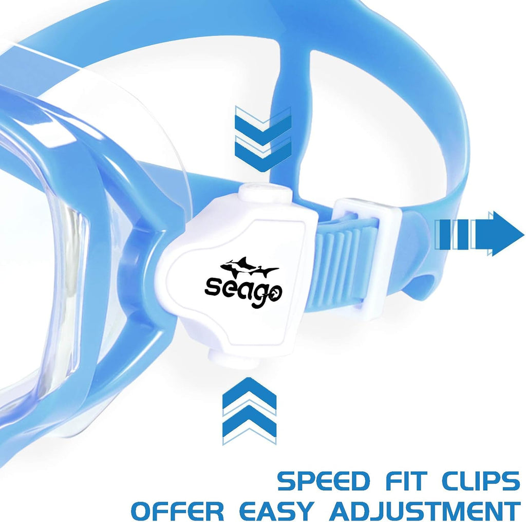 Seago Kids Swim Goggles with Nose Cover Anti-Fog Swimming Mask Youth 5-15