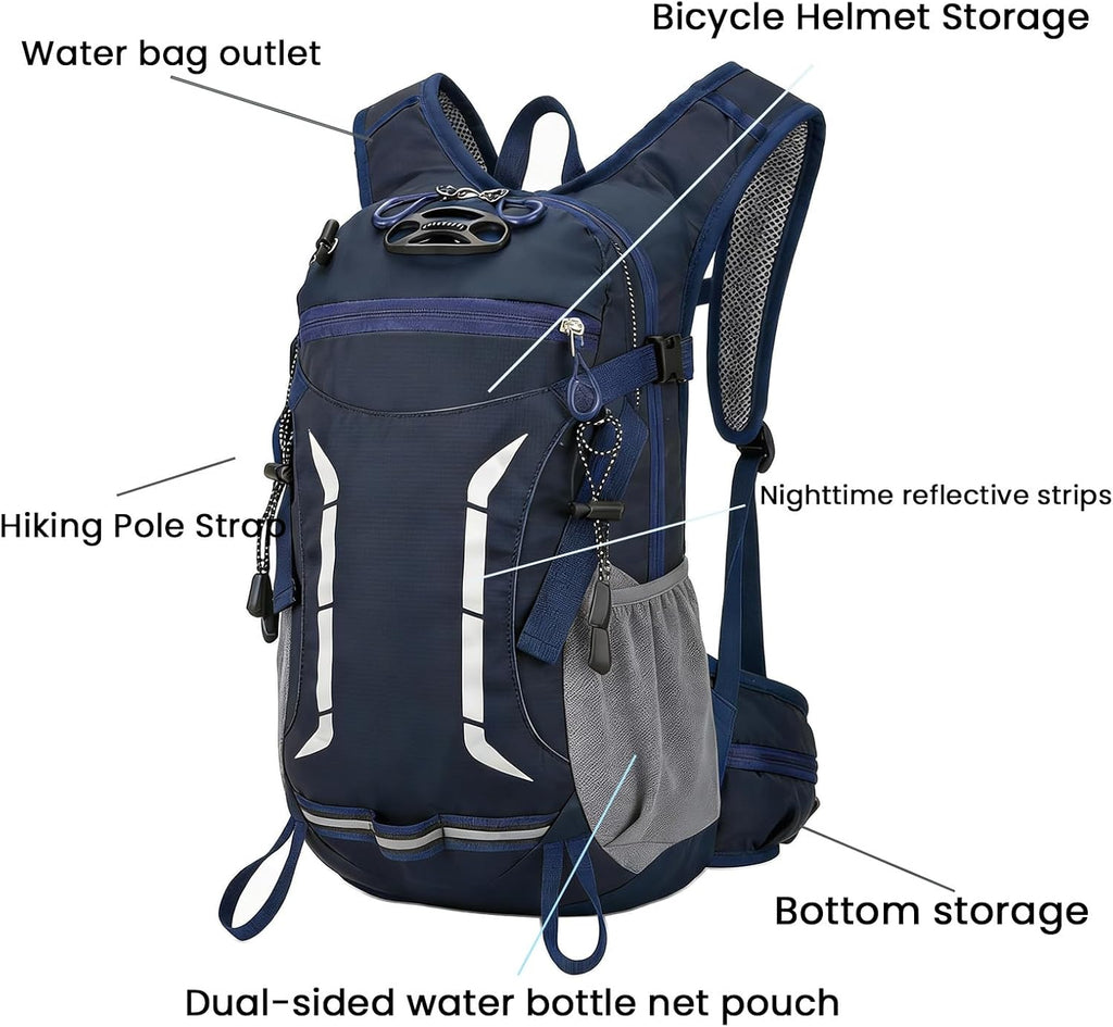 12L Hydration Backpack for Men Women,Lightweight Hydration Pack with 2L Water Bladder, Water Backpack for Cycling,Hiking,Rave,Biking and Running Outdoor Activities