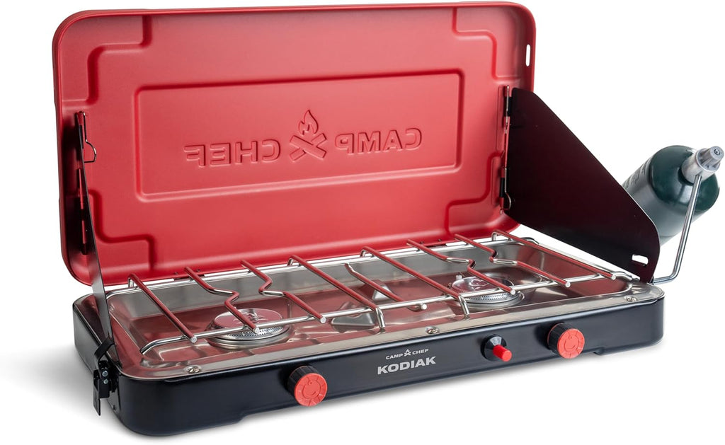 Camp Chef Mountain Series Kodiak Two-Burner Stove, 10,000 BTU Each, Red