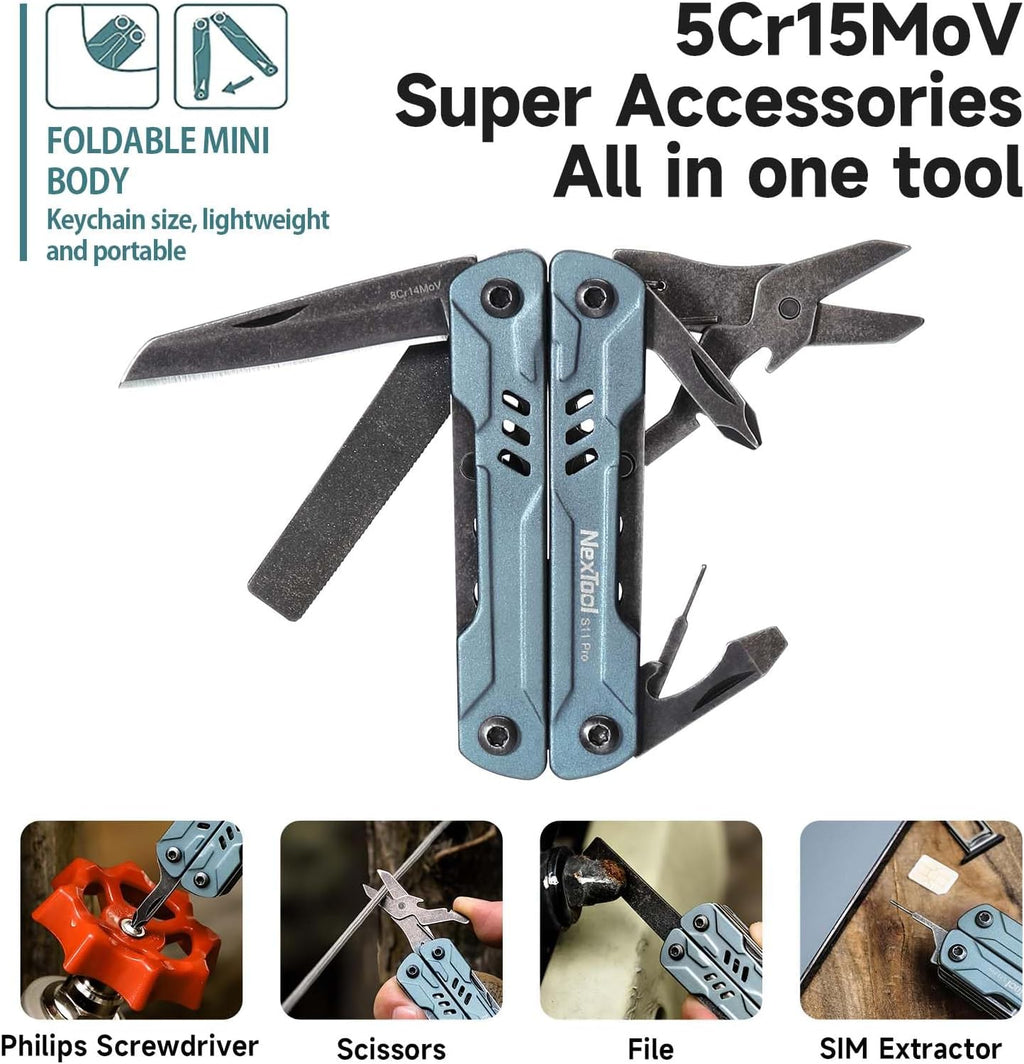 NexTool Mini Sailor S11 Pro, 12-in-1 Compact Keycain Multitool