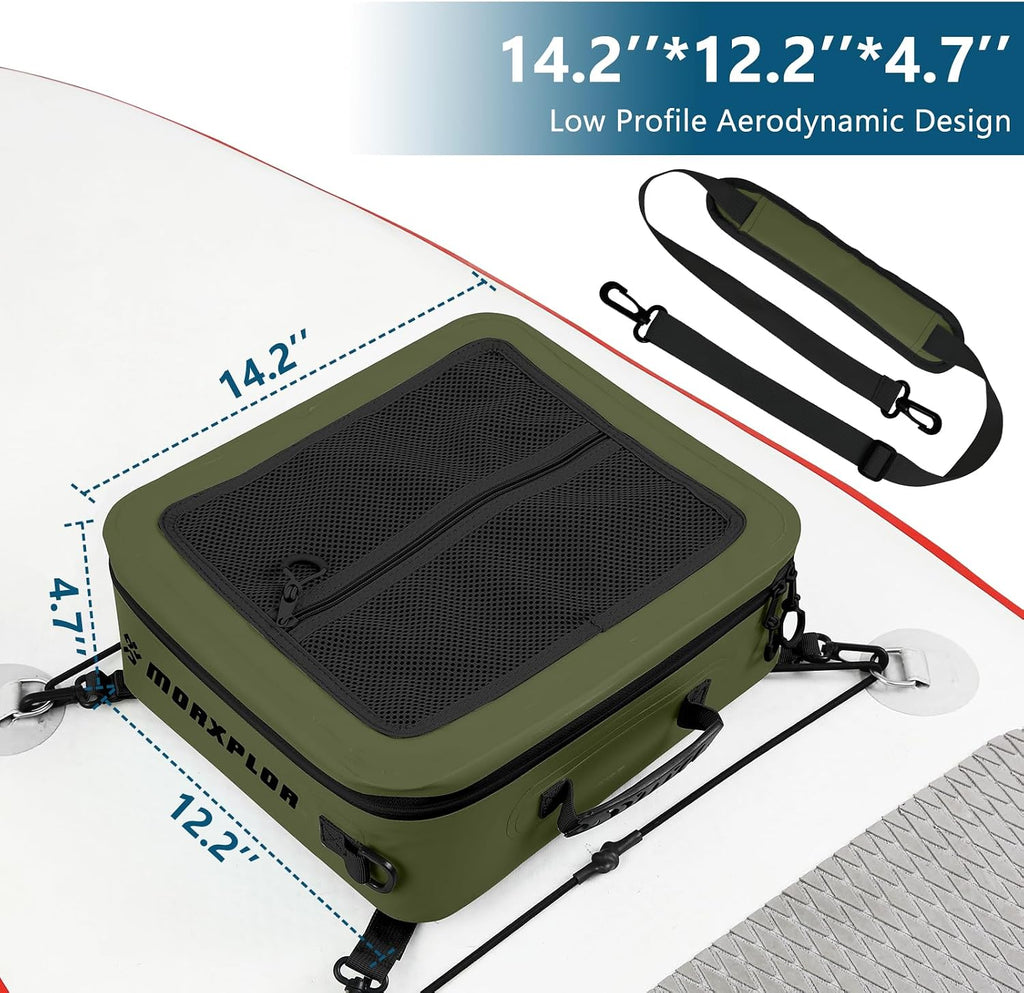MORXPLOR Waterproof PVC Paddleboard Cooler Deck Bag - 12 Can Soft Insulated Cooler for Paddleboarding, Camping, Kayaking