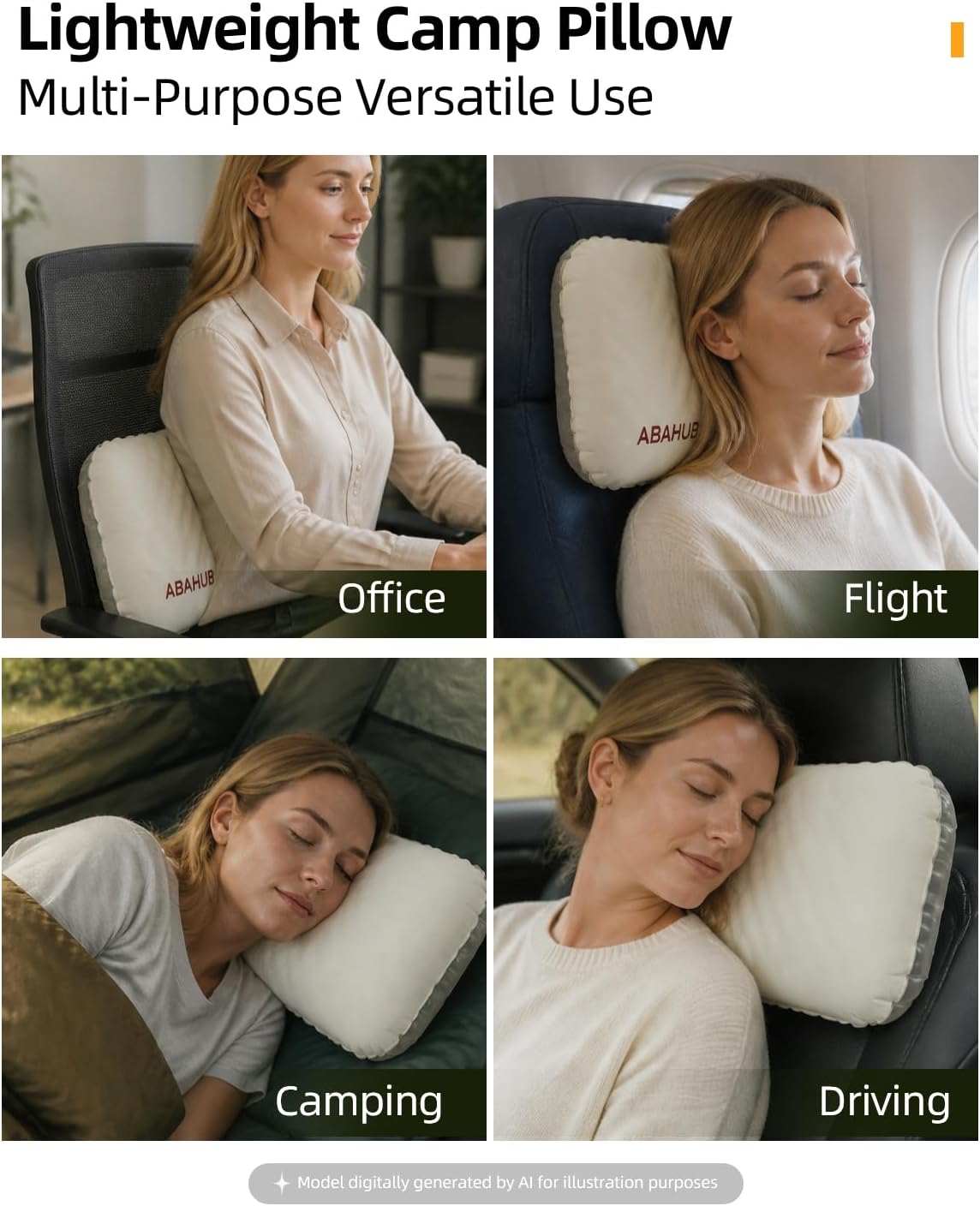 Abahub Ultralight Inflatable Camping Pillow with Memory Foam