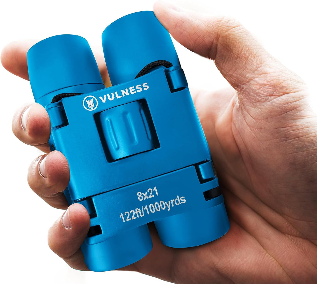 VULNESS Binoculars for Adults, Small Mini Travel Essentials, 8X21, Blue