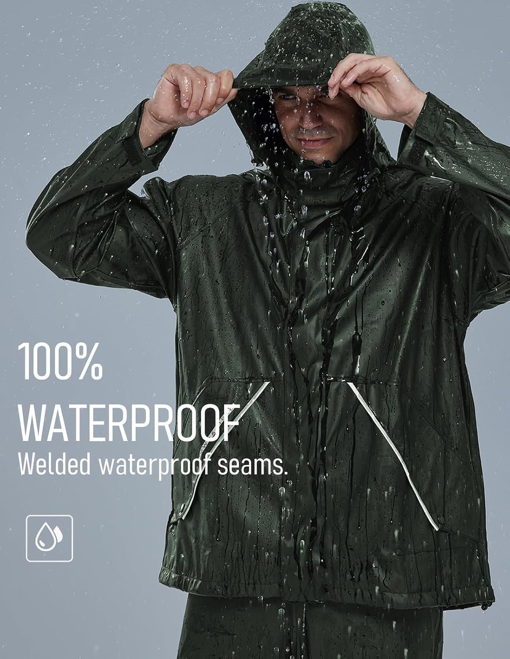 Town Field Waterproof Heavy Duty Jacket Mens Womens Rubber Rain Coat Fishing Hoodie Fou Weather Gear Pvc Raincoat