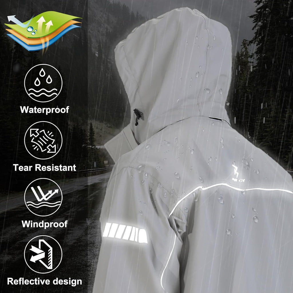 Rain Suit for Men Waterproof Packable Rain Jacket and Pants Set