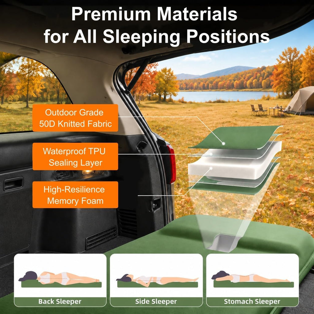 Self-Inflating Sleeping Pad, Memory Foam Camping Mattress pad, Sleeping Mat