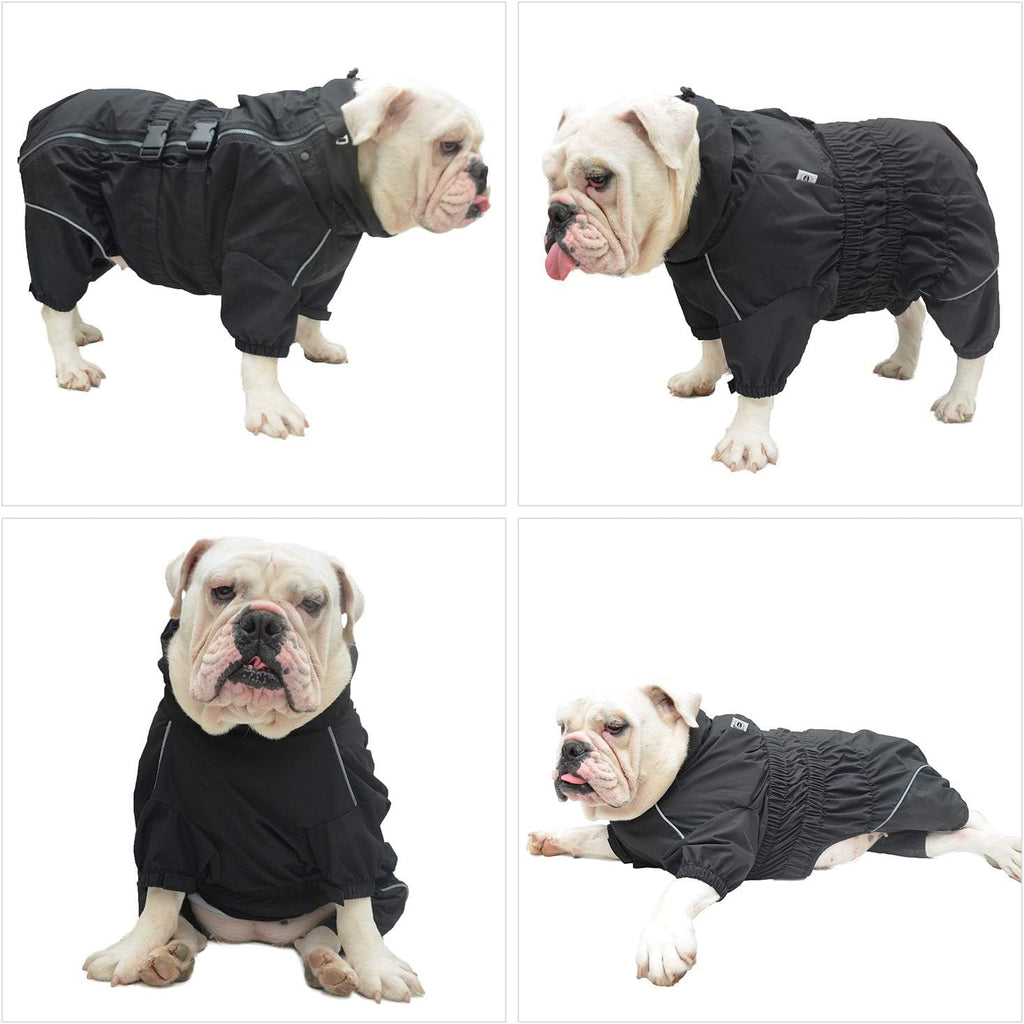 Lovelonglong Waterproof Dog Raincoat – 4-Leg Full Body Dog Rain Suit with Reflective Strips & Leash Opening, Outdoor Dog Jacket for Rainy Weather