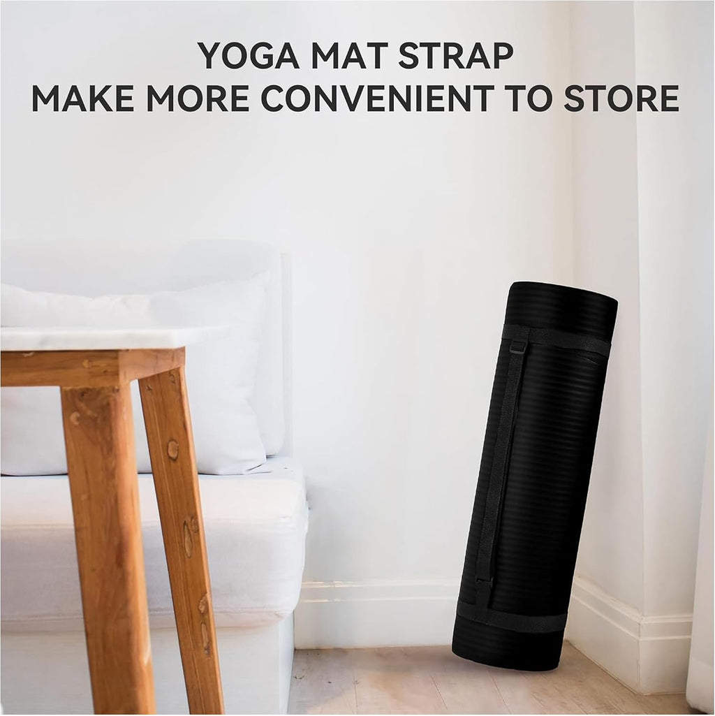 Fitvids 1/2-inch Thick High Density Exercise Yoga Mat with Carrying Strap