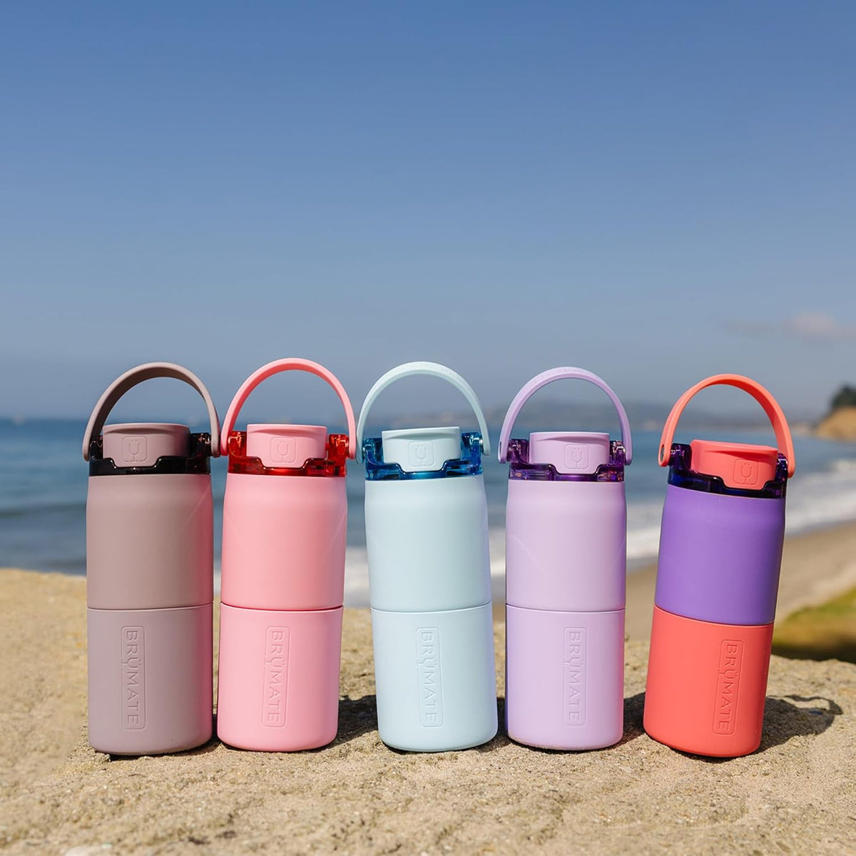 BrüMate Rise 18oz Water Bottle with Covered Silicone Straw | 100% Leakproof Insulated Kids Water Bottle | Cup Holder Friendly Base | 18oz (Lilac Dusk)
