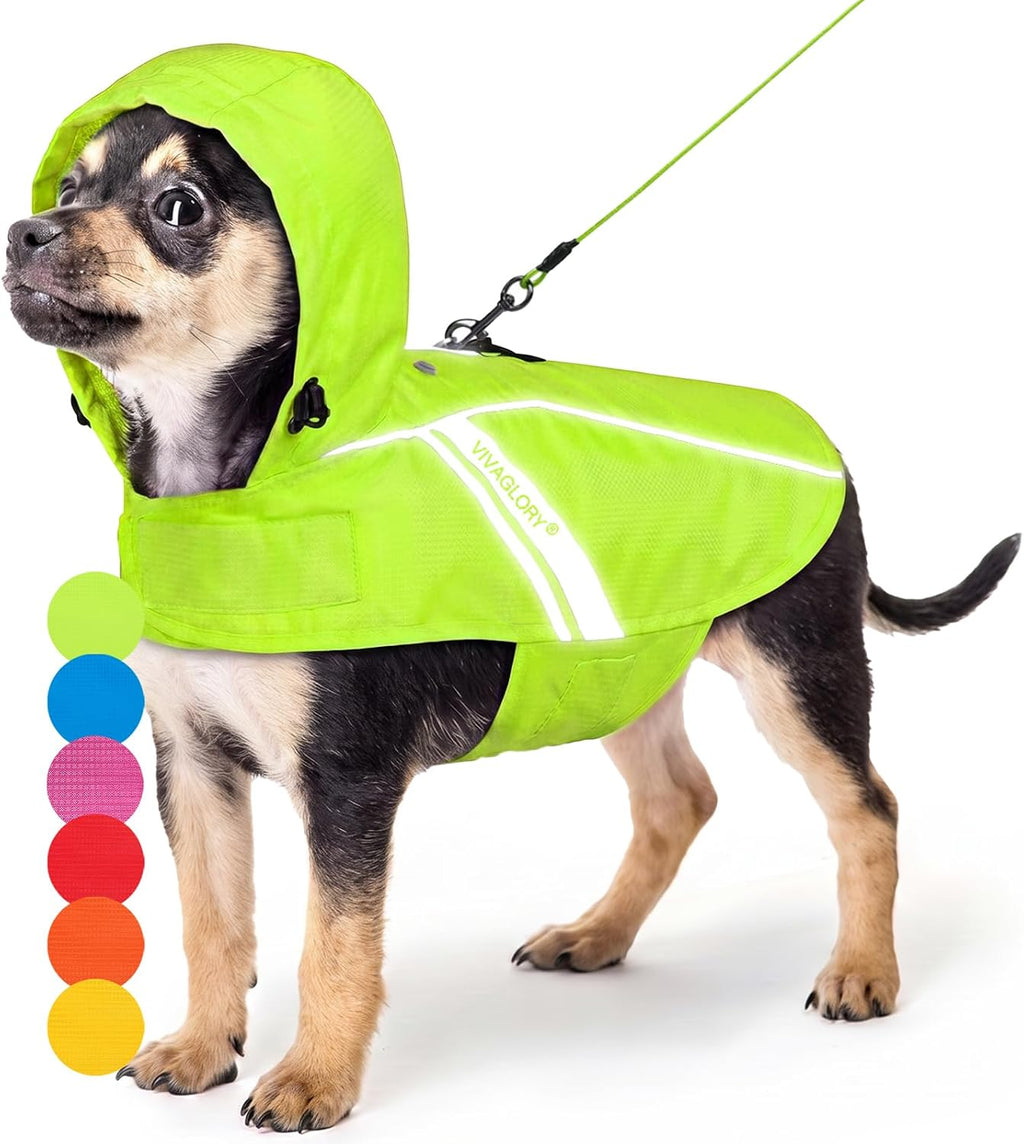 VIVAGLORY Dog Raincoat Wetoff Dog Rain Coat, XL, Bright Yellow