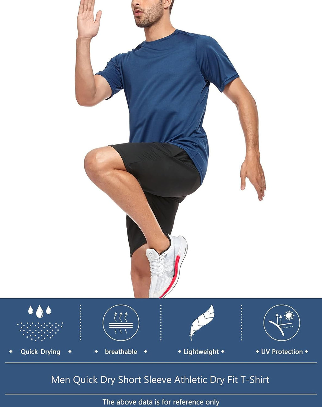 Kinglaman 1/4/5/6 Pack Men's Workout Gym Dry Fit Short Sleeve T Shirts