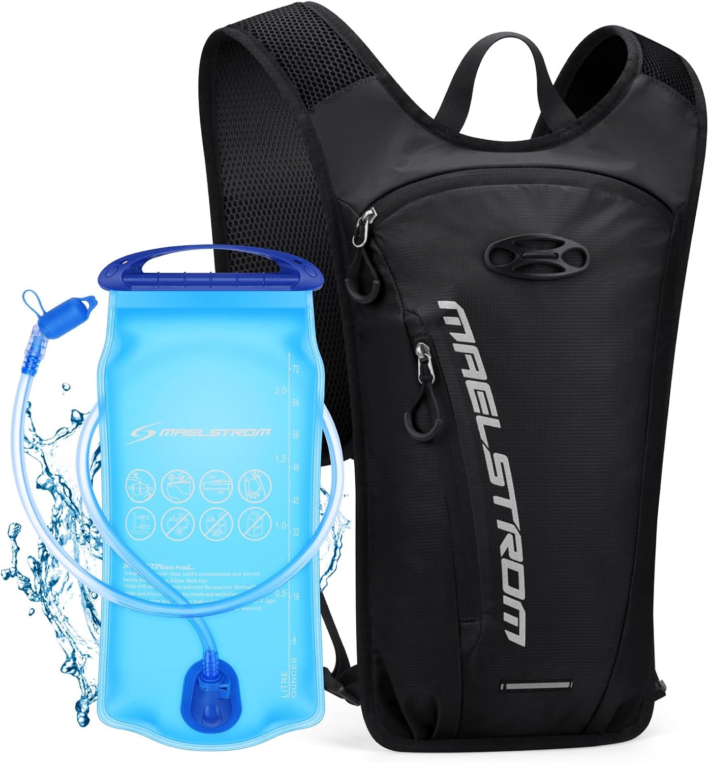 Maelstrom Hydration Backpack with 2L Water Bladder,Lightweight Running Vest