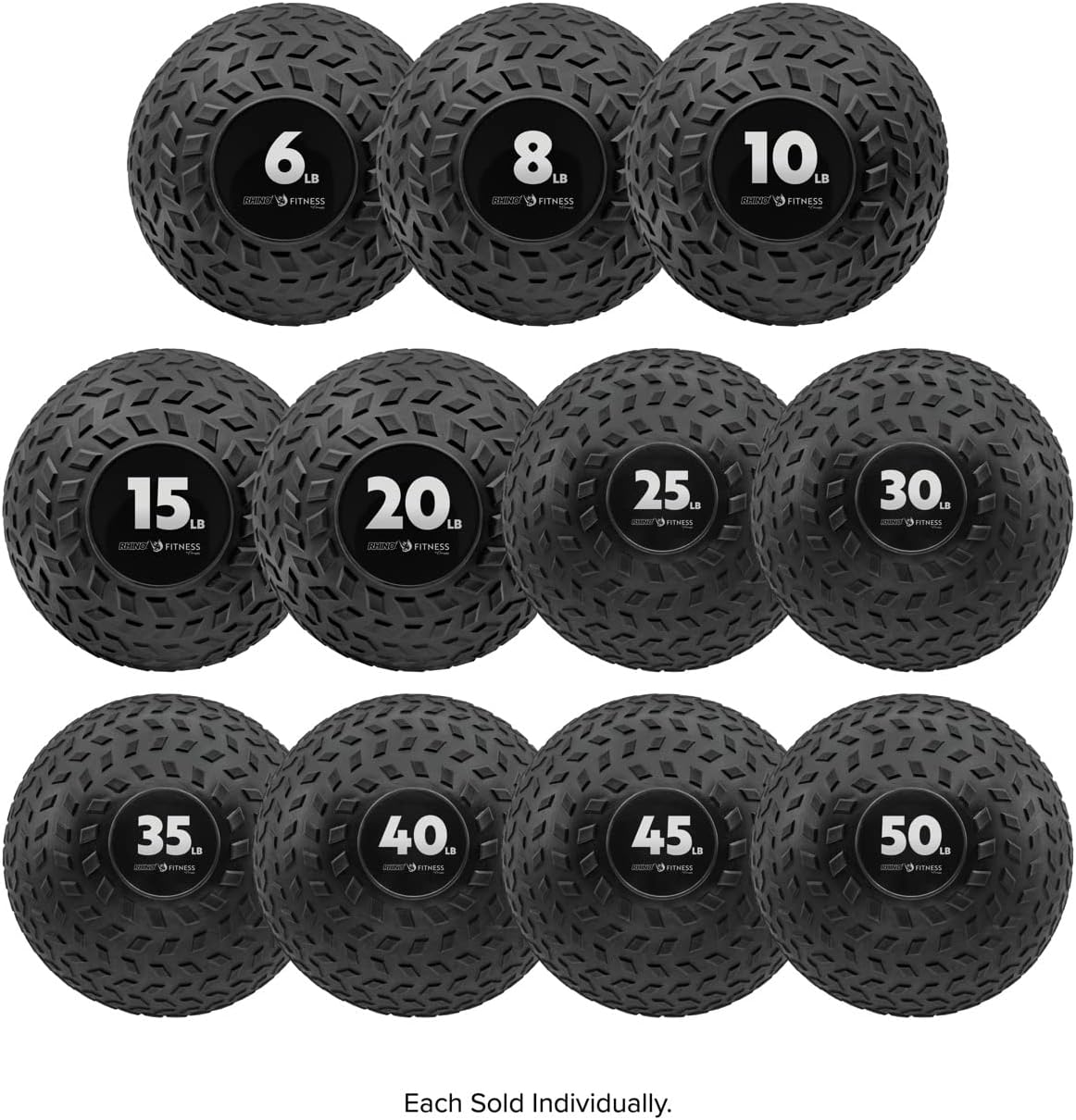 Champion Sports Rhino Fitness Slam Ball – Sand-Filled, Bounce-Resistant Ball for Strength & Conditioning, 6–50 lb