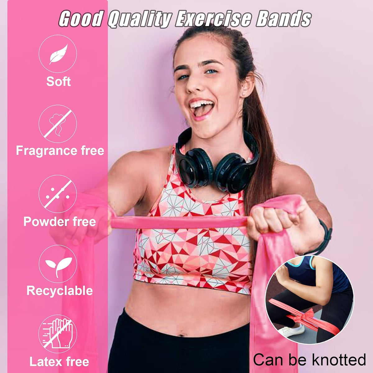 Resistance Bands Set for Physical Therapy, Rehab, Yoga and Pilates