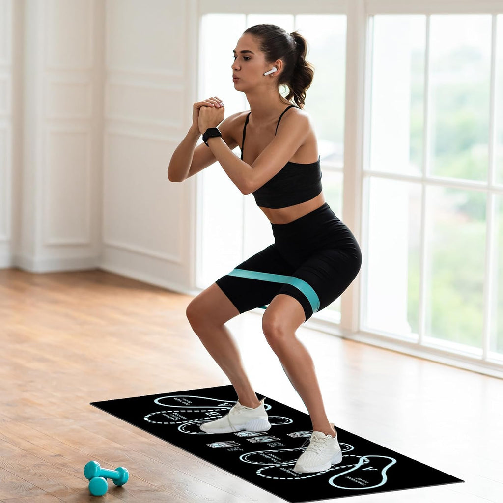 Anti-Slip Squat Mat, Squat Mat with Foot Position Sports Accessories for Home Workout, Anti-Slip & Shock-Absorbing Scientific Design Suitable for Home & Gym Use