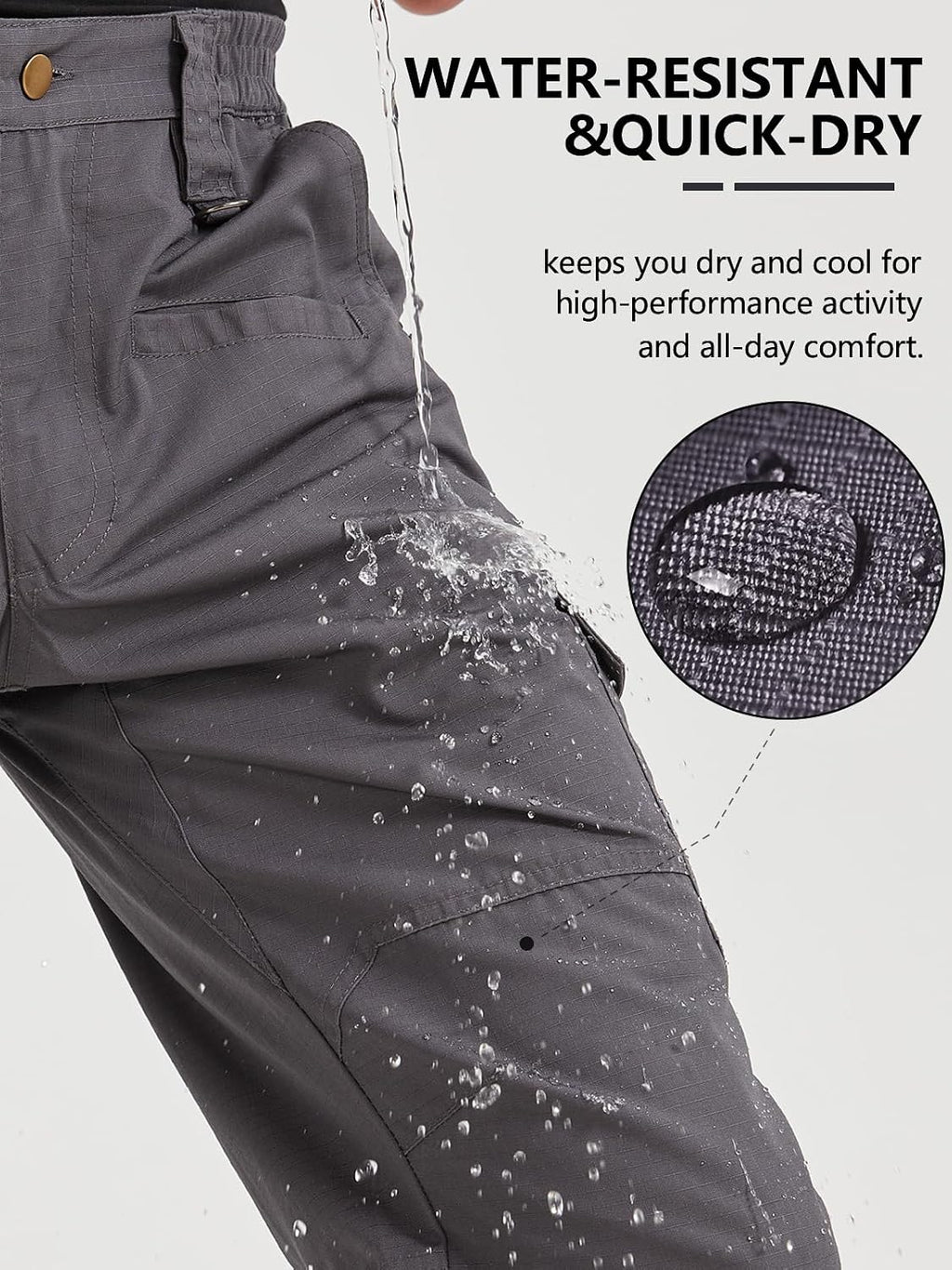 CNBQDD Mens Work Pants Cargo Tactical Construction for Men Ripstop Waterproof Lightweight Outdoor Hiking with Pockets