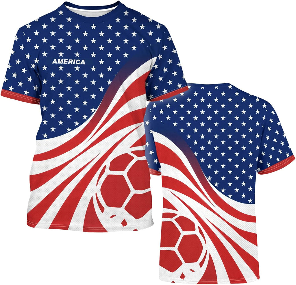 Mens Soccer Jersey Men's Clothing Short Sleeve Top Adult Sports Fan T Shirts for Men Women
