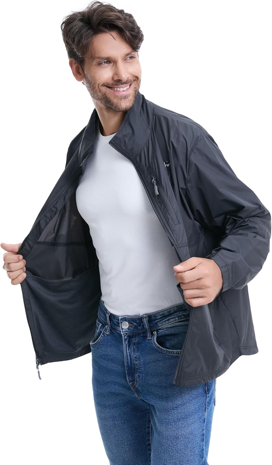 clothin Men's Lightweight Water-Resistant Packable Windbreaker