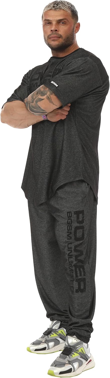Men's Oversize Gym Fitness and Bodybuilding T-Shirt, Cotton O-Neck Lifestyle Top