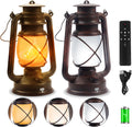 2 Pack Bronze Vintage 4 Modes Rechargeable Lanterns with Remote Control