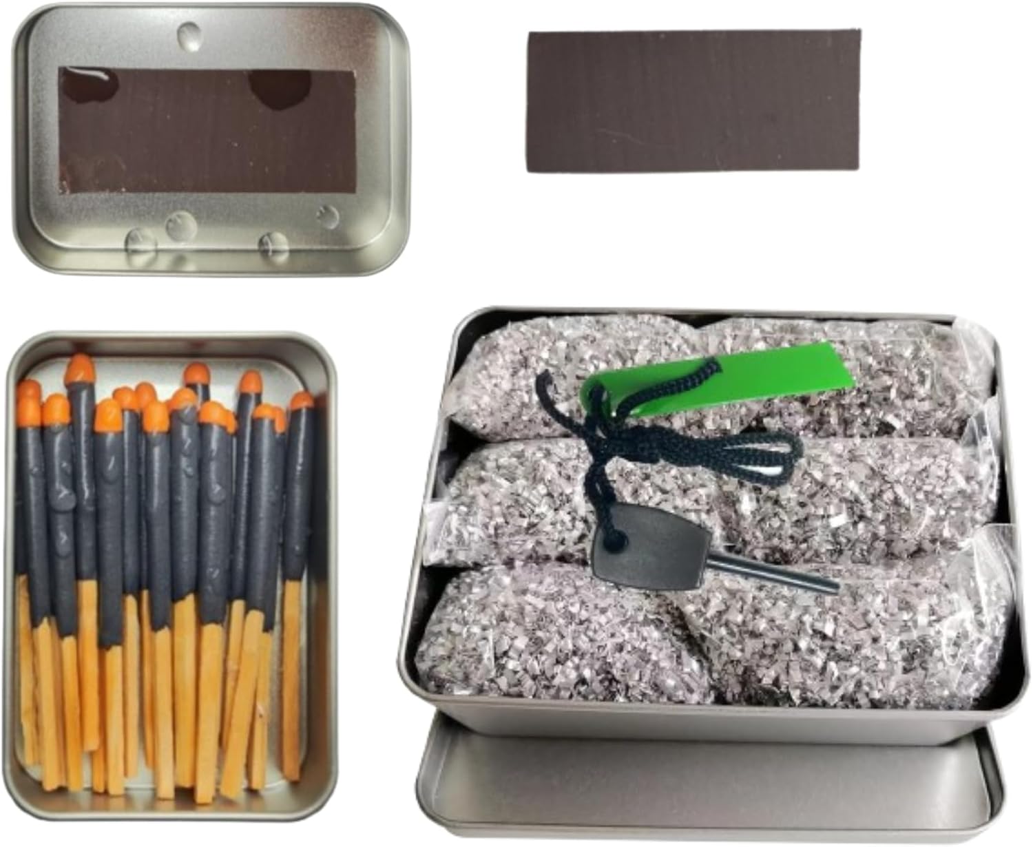 eGreen Magnesium Fire Starter: Waterproof Matches, Ferro Rod & Rope Options