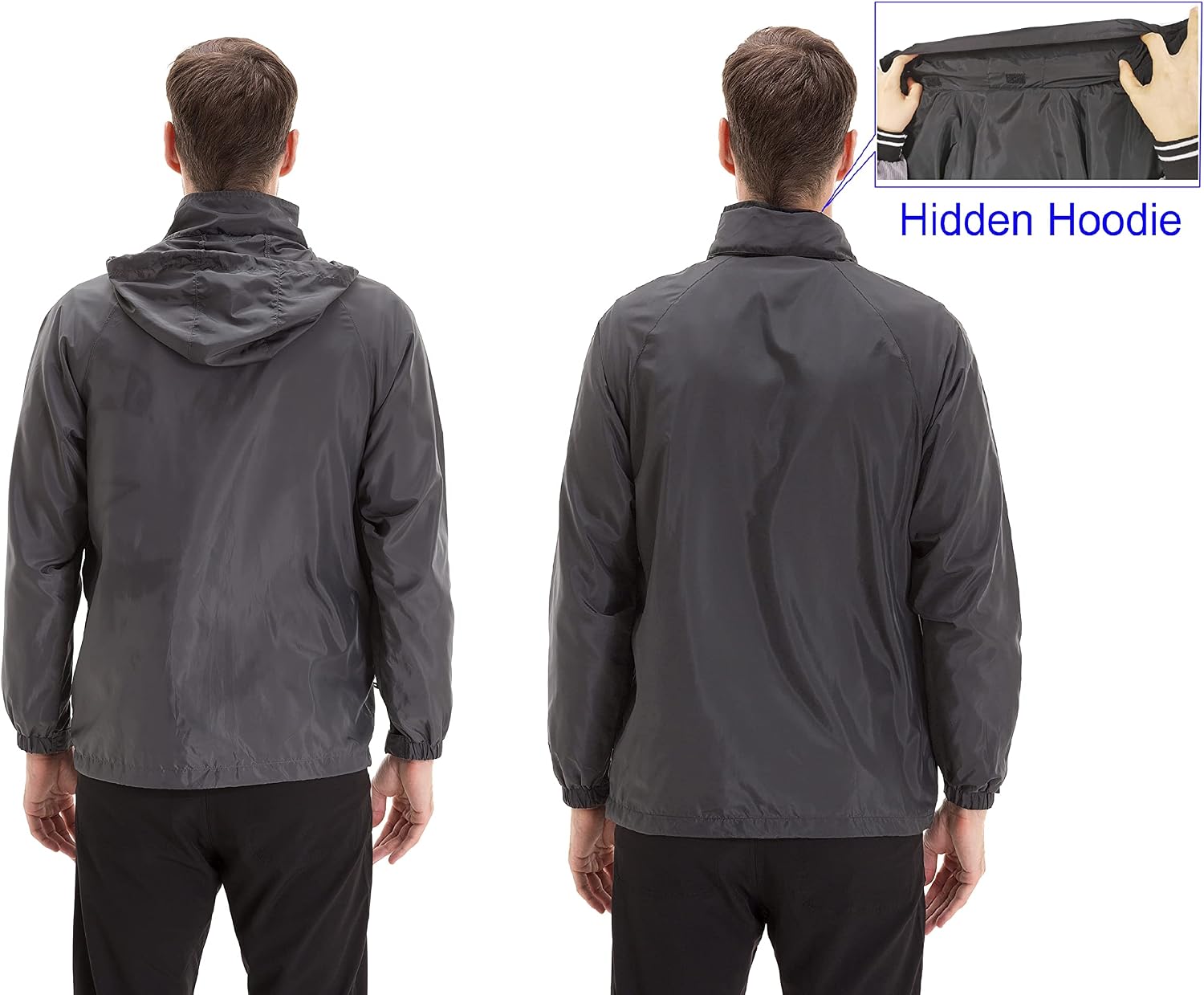 TRAILSIDE SUPPLY CO. Men's Lightweight Packable Windbreaker Jacket