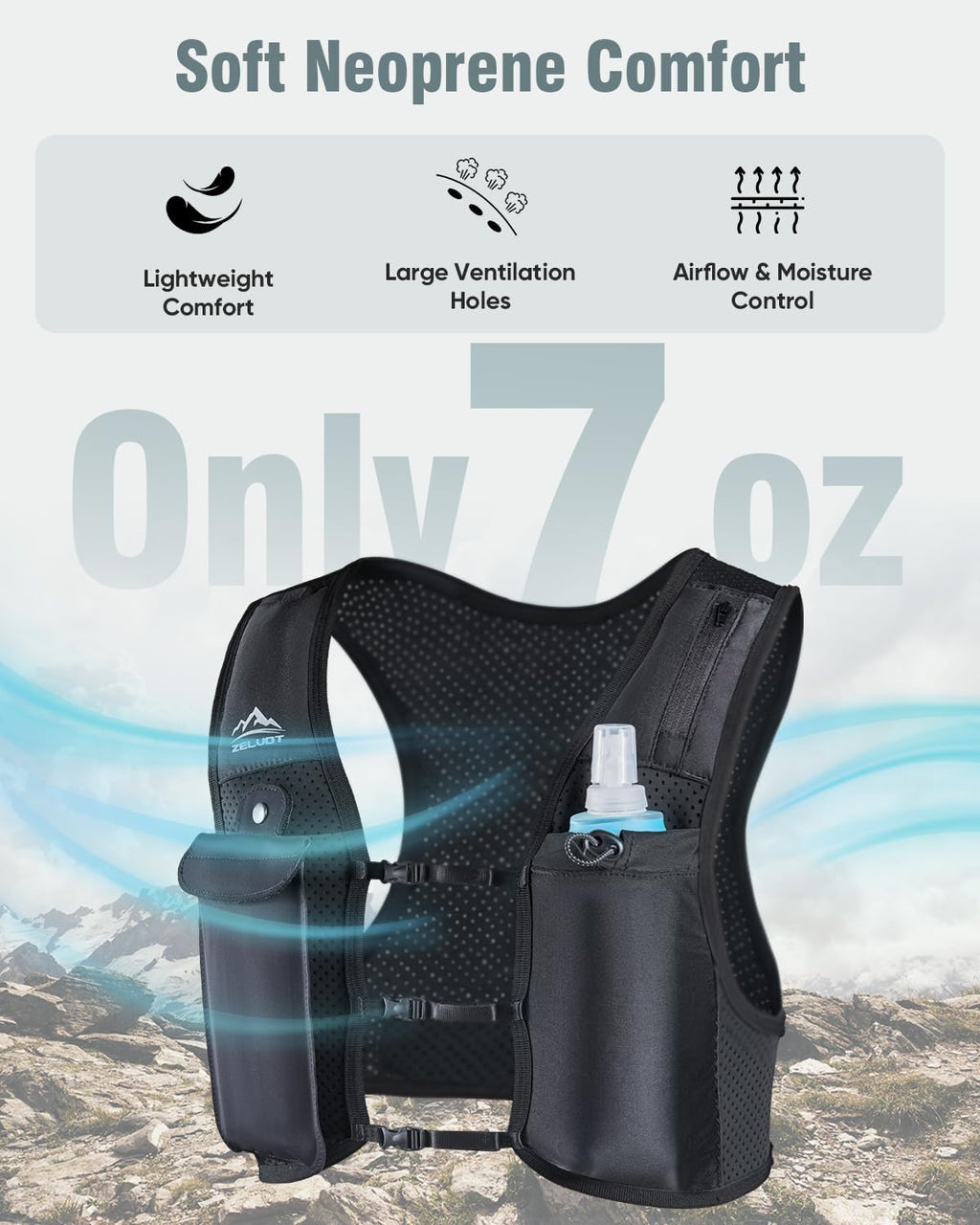 Zelvot Running Vest for Women Men, Touchscreen Phone Pocket