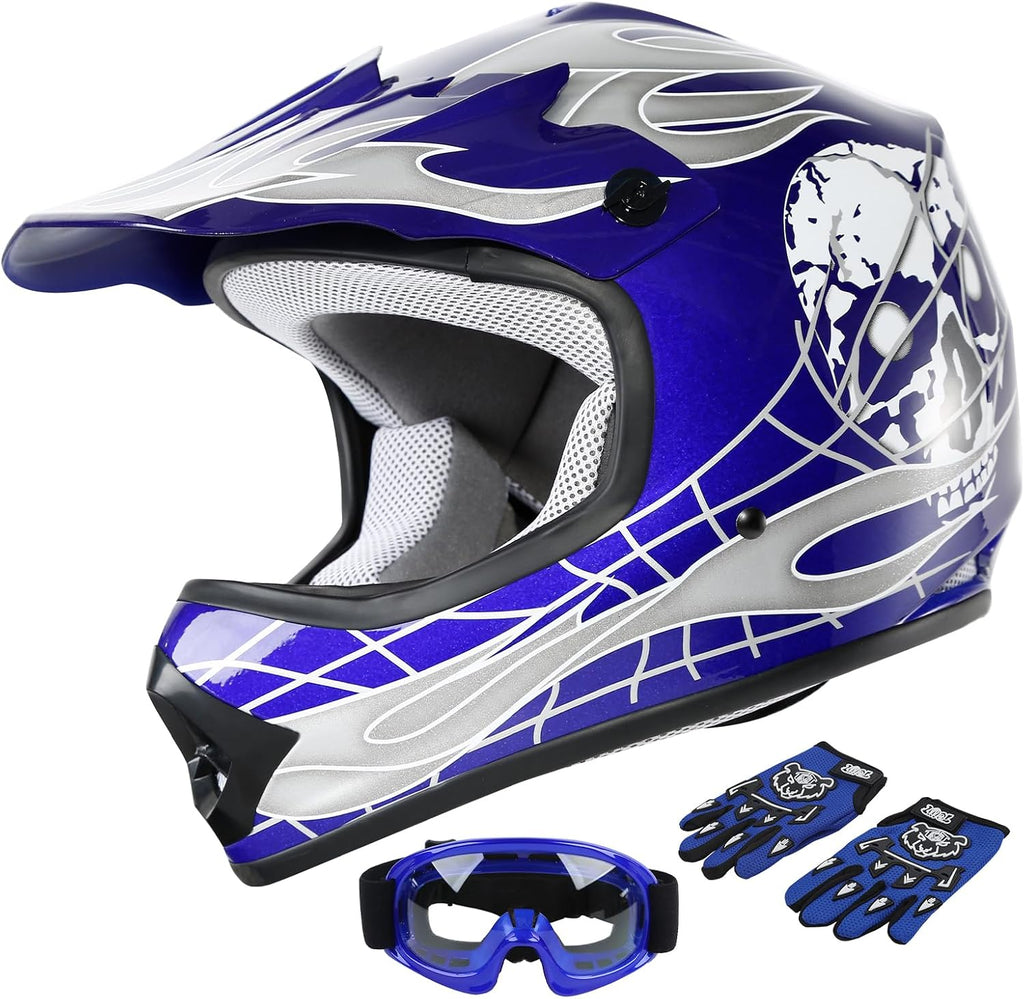 SLMOTO Kids Dirt Bike Helmets Approved for Motorcycle ATV Motocross Gear