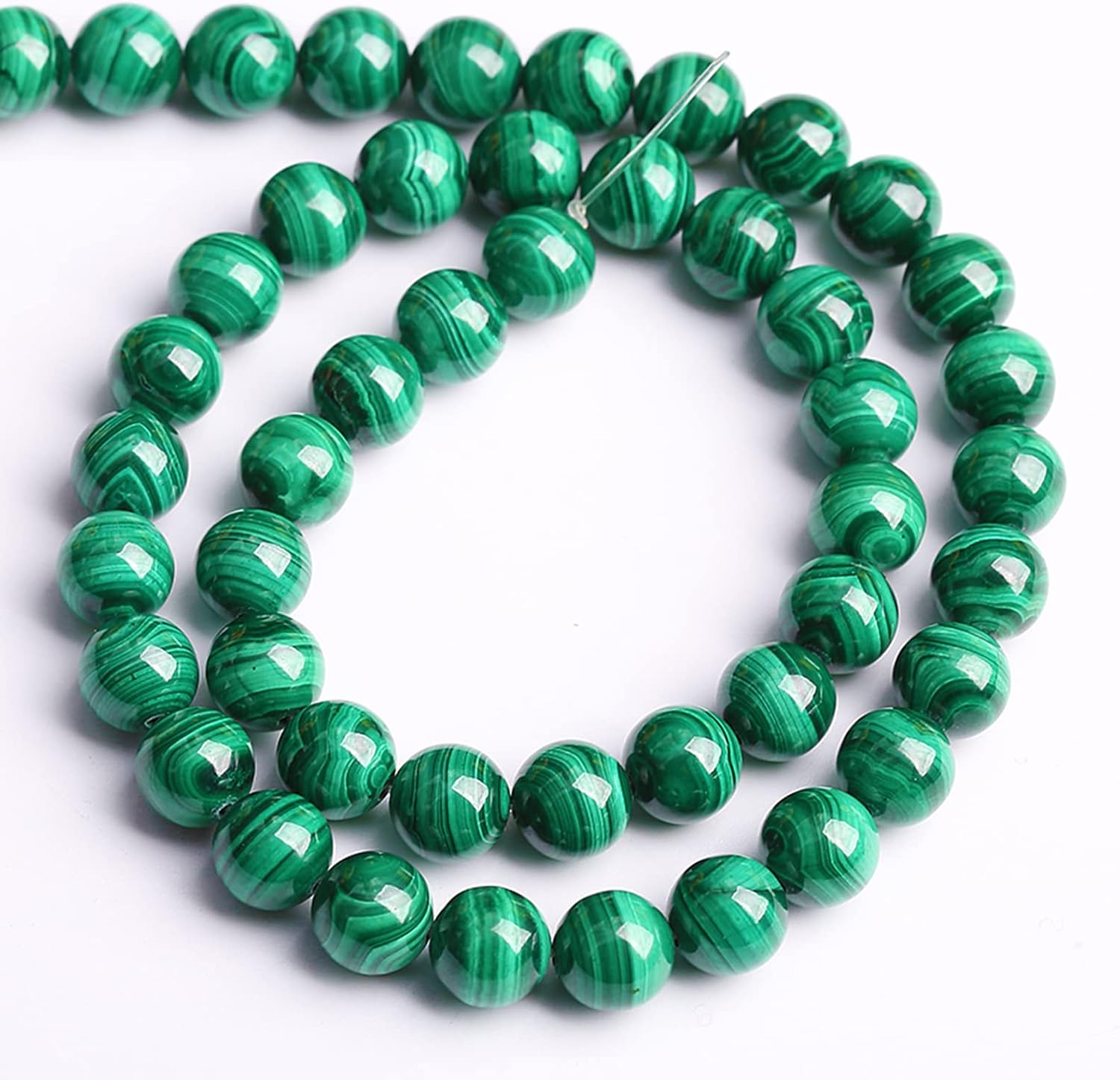 12MM 16PCS Natural Stone Green Malachite 3A Grade Gemstone Loose Beads for Jewelry Making DIY Bracelet