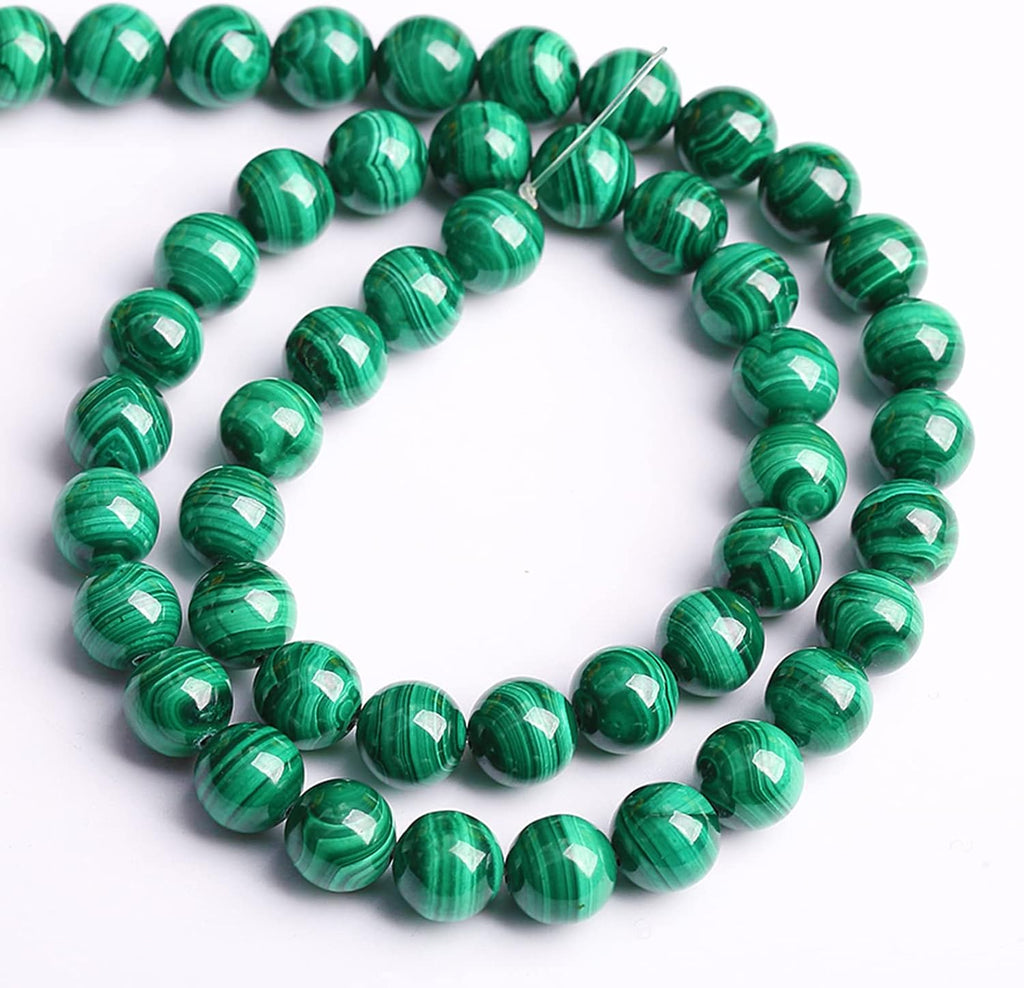 6MM 31PCS Natural Stone Green Malachite 3A Grade Gemstone Loose Beads for Jewelry Making DIY Bracelet