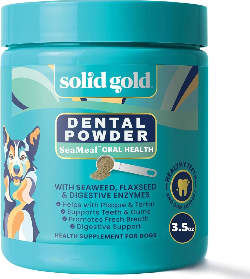 Solid Gold SeaMeal Dog Dental Powder – Plaque & Tartar Control, All Breeds