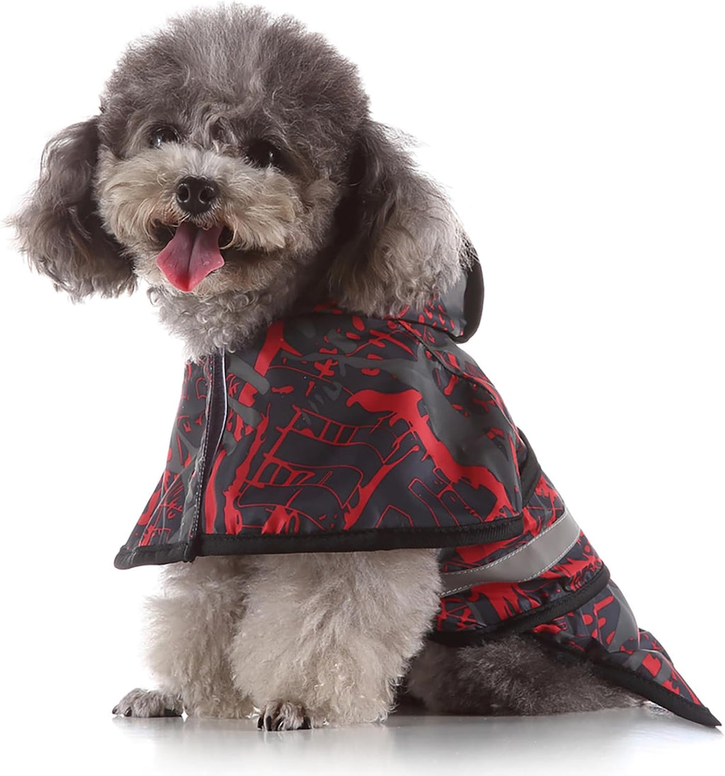 Dog Raincoat Hooded Reflective Waterproof Slicker Poncho