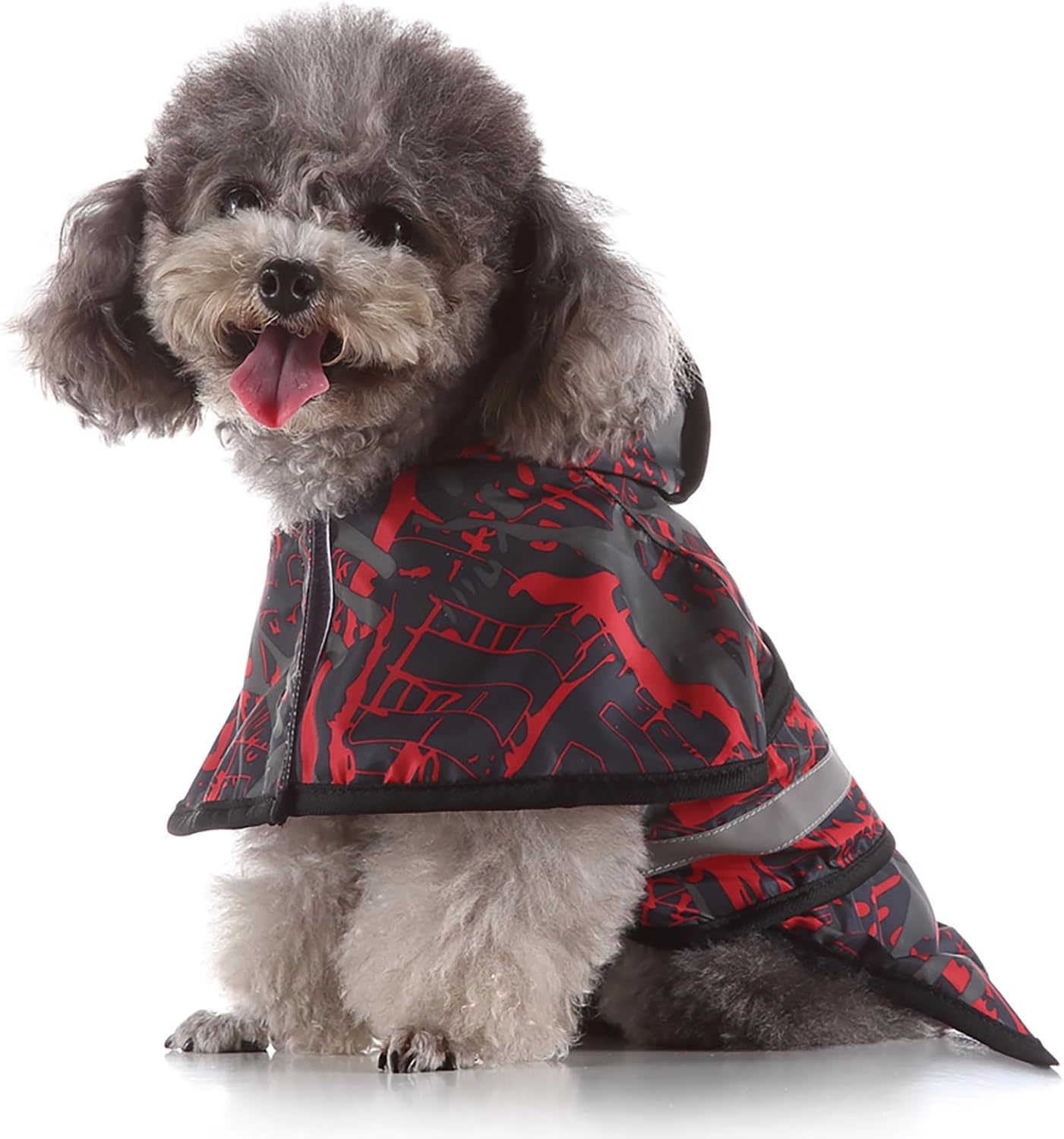 Dog Raincoat Hooded Reflective Waterproof Slicker Poncho
