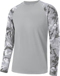 FISHEAL Men's Long Sleeve Fishing Shirts, UPF 50+ Camo Sun Protection Rash Guard, UV Shirt for Swimming Hunting Outdoor
