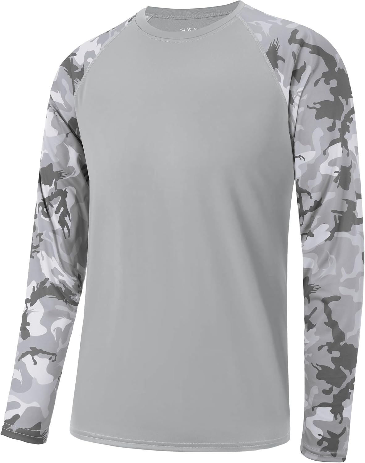 FISHEAL Men's Long Sleeve Fishing Shirts, UPF 50+ Camo Sun Protection Rash Guard, UV Shirt for Swimming Hunting Outdoor