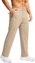 G Gradual Men's Fleece Lined Pants with 3 Zipper Pockets Water Resistant Winter Warm Hiking Pants Athletic Sweatpants for Men