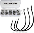 thkfish 50Pcs/100Pcs/Box Fishing Hooks Drop Shot Hooks Wacky Worm Fish Hooks Size #3#2#1 1/0 2/0 Offset Circle Hooks for Fishing
