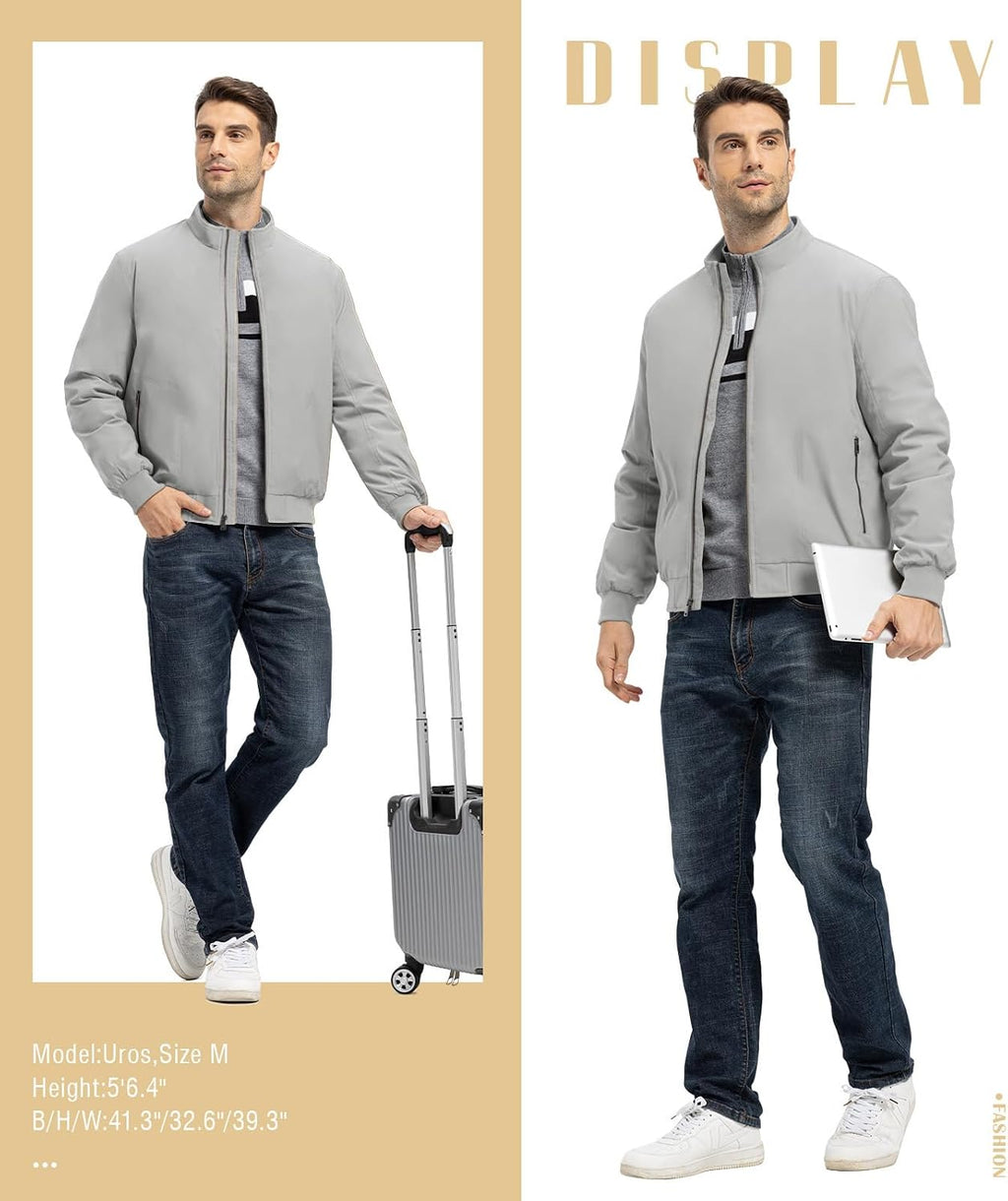 TBMPOY Men's Winter Jackets Bomber Padded Casual Windbreaker Warm Fall Coat