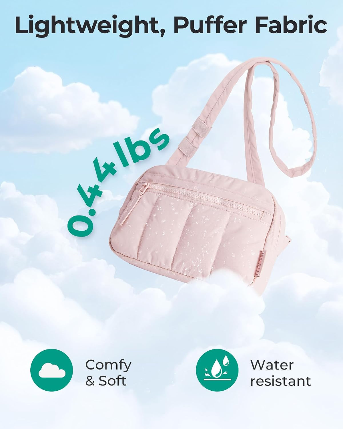 BAGSMART Fanny Packs for Women Cross Body, Quilted Puffy Belt Bag with Pockets, Fashion Waist Packs for Traveling Hiking, Chocolate