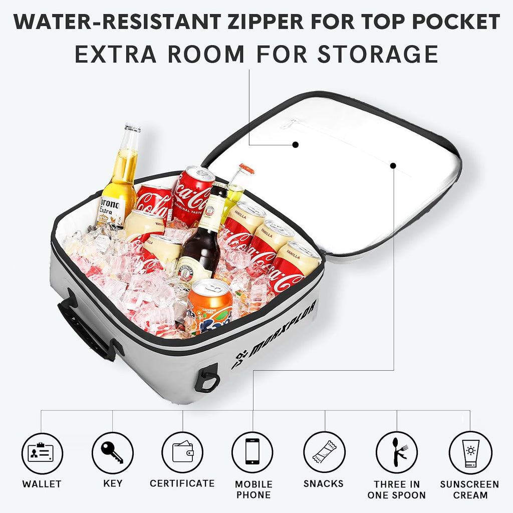 MORXPLOR Waterproof PVC Paddleboard Cooler Deck Bag - 12 Can Soft Insulated Cooler for Paddleboarding, Camping, Kayaking