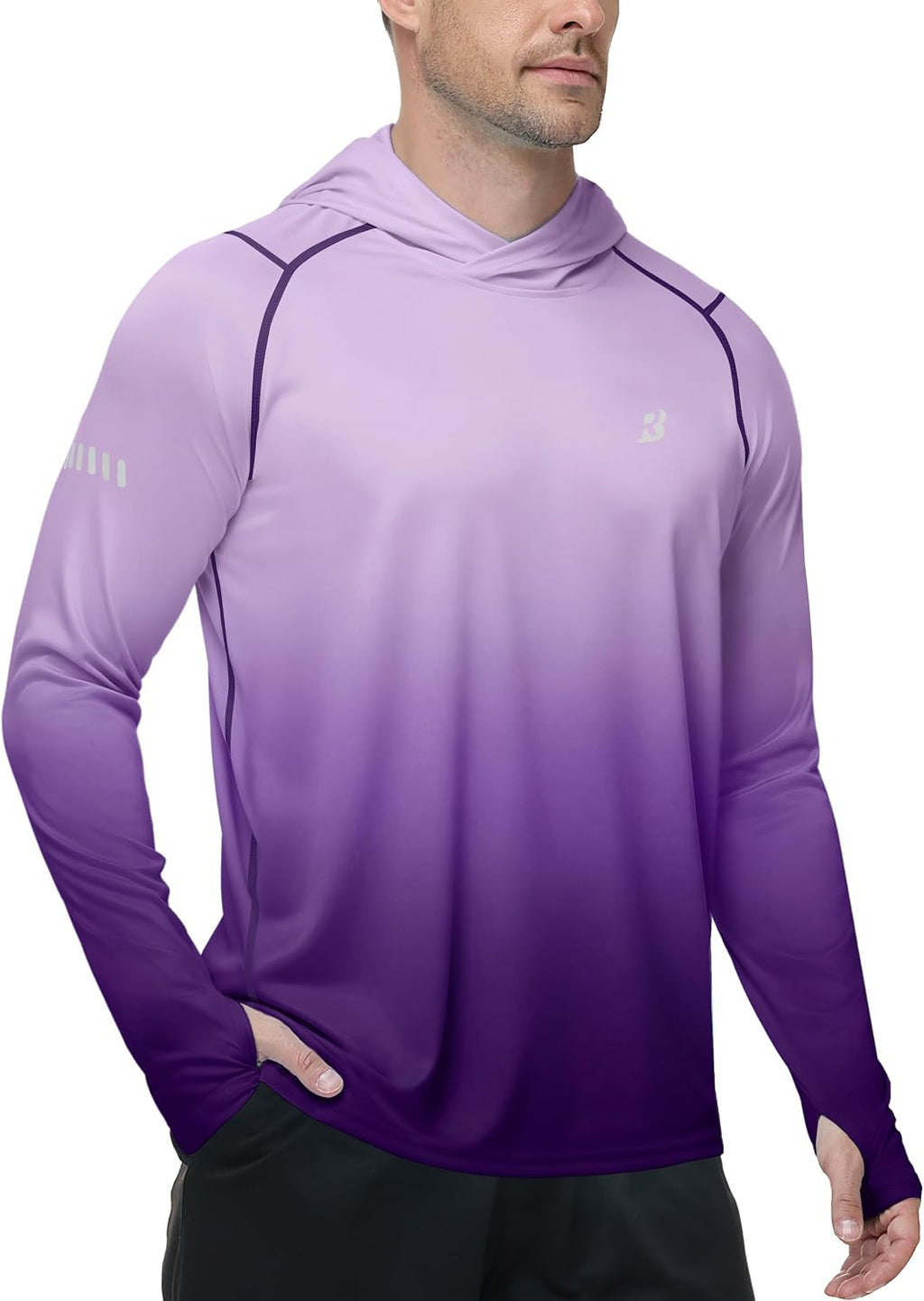 Roadbox Men's UPF 50+ Sun Hoodie, UV Long Sleeve Fishing Shirts Rash Guard