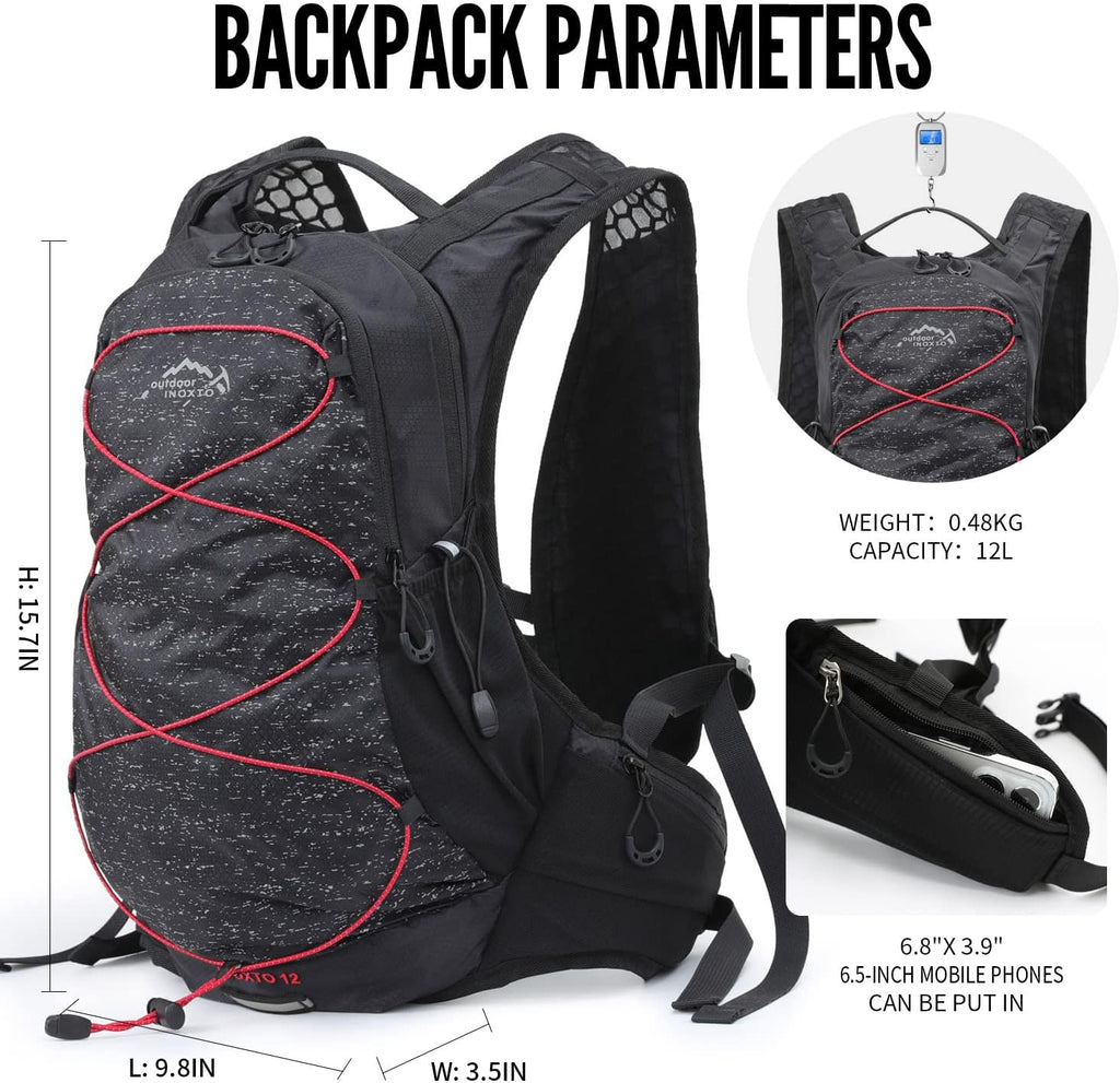 IX INOXTO Hydration Pack Backpack, Lightweight Water Backpack with 2L Hydration Bladder Daypack for Men Women,Running Hydration Vest for Trail Running Hiking Cycling Race Climbing